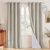 NICETOWN 100% Blackout Linen Beige Curtains 84 inches Long for Living Room