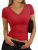 Trendy Queen Womens Short Sleeve V Neck Crop Shirts Basic Tops Buttery Soft Summ