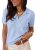 Dokotoo Polo Shirts for Women V Neck Short Sleeve Summer Sweaters for Women Ligh