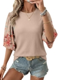 EVALESS 3/4 Length Sleeve Womens Tops Dressy Casual Blouses Cute Bell Sleeve Top