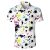 Fanient Mens Shirt Splashed Ink Funny Short Sleeve Graffiti Casual Button-Down V