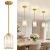 3 Pack Brushed Gold Pendant Lights Kitchen Island