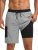 SILKWORLD Mens Swim Trunks with Compression Liner 9 Inch Grey L