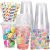 Acellegic 50 Set Easter Clear Plastic Cups with Lids & Paper Straws 16oz Disposa