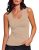 Totatuit Women Wide Straps Scoop Neck Tank Tops Ribbed Sleeveelss Basic Top