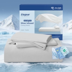 Elegear Silver-Infused Cooling Sheets for Hot Sleepers, Full Sheet 4-Piece