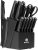 NULAS Knife Set, 15-Piece Kitchen Knife Set with Block and Built-in Sharpener