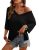 Rapbin Off The Shoulder Tops for Women Summer 3/4 Sleeve Crochet Cover Up 2026 V