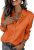 Zeagoo Button Down Shirt for Women Long Sleeve Blouse Orange Tops Spring Clothes