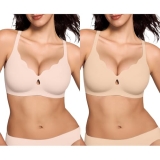 ProKloud Wireless Bras for Women Wave Push Up No Underwire Bralettes Seamless Fu