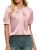 GRACE KARIN 2026 Women Satin Tops Short Sleeve Blouse Mock Neck Work Silk Shirts