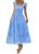 Lazysmile Womens Summer Maxi Dress Square Neck Ruffle Cap Sleeve Hollow Out Eyel