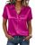 Zeagoo Satin Shirts for Women Silk Tops Going Out Button Up Shirt Business Attir