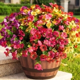 Artificial Flowers for Outdoor, 16 Bundles UV Resistant Fake Silk Flowers Mix Da