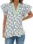 Tankaneo Womens Ruffle Sleeve Floral Blouses Summer Dressy Casual Flowy Top