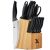 14 Pieces Kitchen Knife Set with Block, German Stainless Steel, BlackSilver