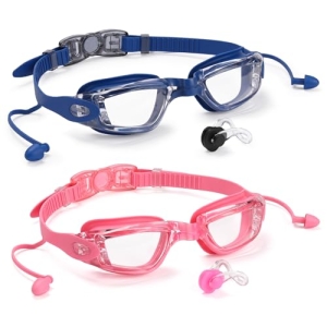 Aegend Swim Goggles 2-Pack, No Leaking Anti-Fog UV Protection Mirrored Swim Glas