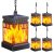 KOOPER 4 Pack Solar Lanterns Outdoor, Flickering Flame Halloween Decor