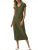 Wenrine Womens Short Sleeve T-Shirt Dress Summer V Neck Basic Solid Casual Long
