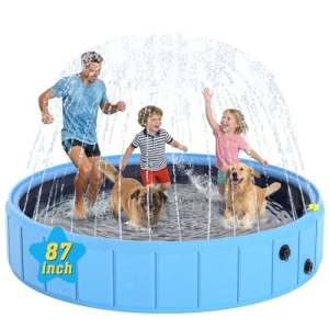 BerrysParadise Foldable Dog Pool with Sprinkler