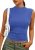 PRETTYGARDEN Sleeveless Tops for Women Ribbed Mock Neck Tank Top Slim Fitted Ruc