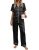 Ekouaer Womens Silky Satin Pajamas Set Short Sleeve Button Down Sleepwear 2 Piec