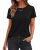 TNNZEET Black Shirt Womens – Short Sleeve Spring Summer Casual Tops Loose Basic