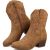 Cowboy Boots for Women Cowgirl Boots Women Short Side Zip Embroidered Tan