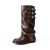 DREAM PAIRS Fold-over Knee High Fashion Boots for Women,Brown,6.5