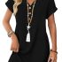 Totatuit Short Sleeve Sweaters for Women Plus Size Crewneck Sweater Shirts Busin