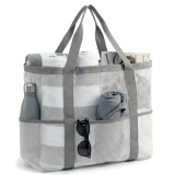 JOYPICKS Mesh Beach Bag-Large Beach Tote for Women Family with Zipper Pocket Toy