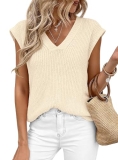 PRETTYGARDEN Women’s 2026 Lightweight Sweaters Vest Spring Trendy Cap Sleeve V N