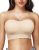 PoseFree Seamless Push Up Strapless Bra for Women Non-Slip Silicone Bandeau Bra