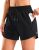 SANTINY Women’s 3.5”/5”/7” Athletic Gym Running Shorts Zipper Pockets