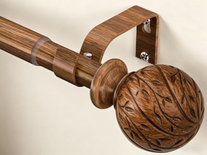 KVEEO Wood Curtain Rod for Windows 36-120″ Adjustable Window Treatment Rods