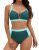 Womens 2 Piece Bikini Sets Modest Tummy Control Bathing Suits Cutout High Rise S