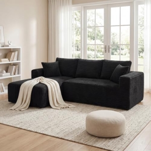 92.5″ Modular Sectional Sofa, L-Shaped Cloud Couch with Deep Seats and Chaise