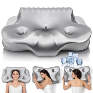 Dayme Orthopedic Memory Foam Pillows – Cooling Cervical Neck Pillow,Gray