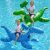 Jasonwell Pool Games Toys Floats -2Pack Inflatable Dinosaur Pool Floats with Blo