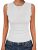 ANRABESS Ribbed Tank Tops for Women Crew Neck Ruffle Sweater Vest Cute Sleeveles
