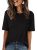 ANRABESS Women’s Half Sleeve Tops Summer Basic Tee Crew Neck Casual Soft Wrinkle
