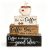 4 Pcs Wooden Coffee Bar Decorations Rustic Coffee Bar Signs for Tiered Tray Farm