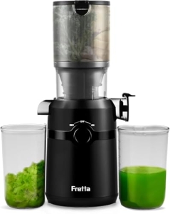 Juicer Machines,Fretta Cold Press Juicer Machines with Wide Mouth Feed Chute