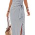 ANRABESS Womens Short Sleeve Tops Built in Bra Summer T Shirts Scoop Neck Ribbed