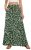Leafsay Womens Maxi Long Flowy Summer A-Line Skirt(Dark Green Leaf,L)