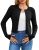LETDIOSTO Women’s Lightweight,Micro-Cable Cropped Cardigan Sweaters XS-XL Black