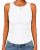 GAYHAY White Tank Top Woman Womens Summer Cute High Neck Sleeveless Ribbed Shirt
