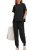 Ekouaer Womens 2 Piece Lounge Sets Short Sleeve Top and Pants Outfit