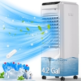Swamp Cooler, 1800 CFM Windowless Portable Air Conditioner with 4.2 Gal Water Ta