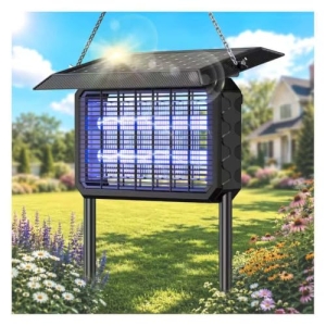 Solar Bug Zapper Outdoor,Solar Powered Bug Zapper Solar Mosquito Zapper Cordless